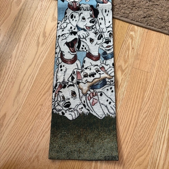 Vintage Disney 101 Dalmations Hanging Tapestry 37 1/2" x 7 1/2" Flag Embroidered - Picture 2 of 4